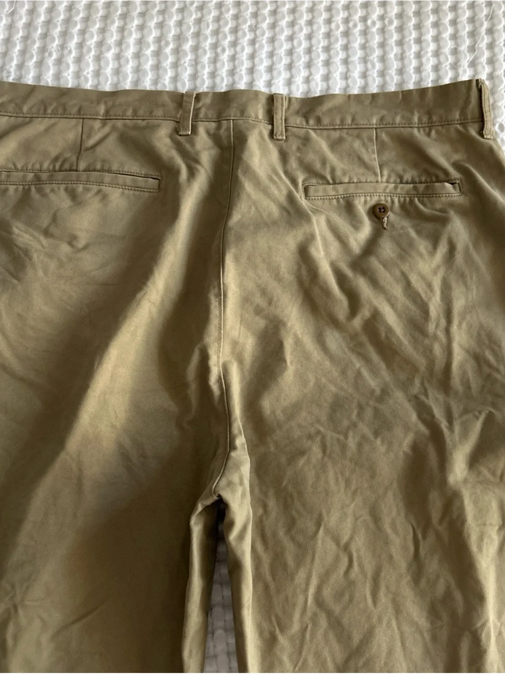 J.CREW Men's Khaki Beige 100% Cotton Oarsman Casual Pants 36x32 Classic Fit